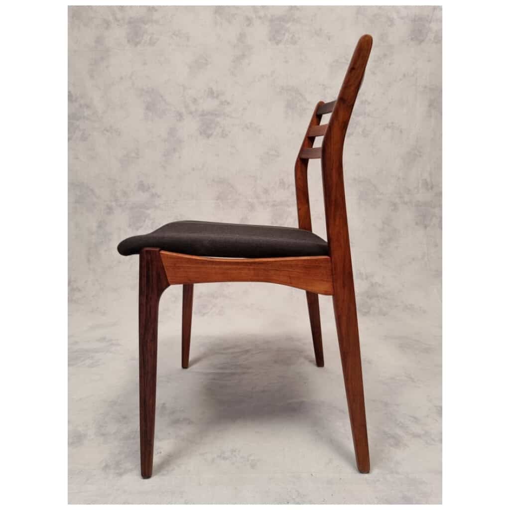 Suite de 4 Chaises de Vestervig Eriksen pour  Brdr. Tromborg – Palissandre – Ca 1960 9