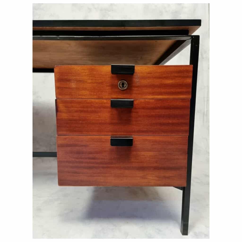 Bureau CM 172 – Pierre Paulin Edition Thonet – Acajou & Métal – Ca 1955-57 12