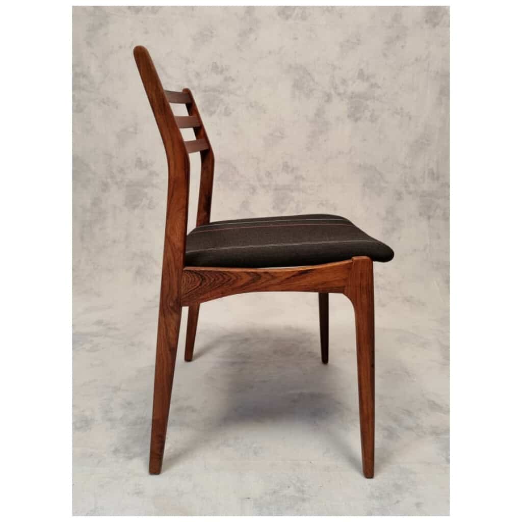 Suite de 4 Chaises de Vestervig Eriksen pour  Brdr. Tromborg – Palissandre – Ca 1960 10