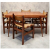 Suite De 4 Chaises Brutalistes – Orme & Cuir – Ca 1960 16