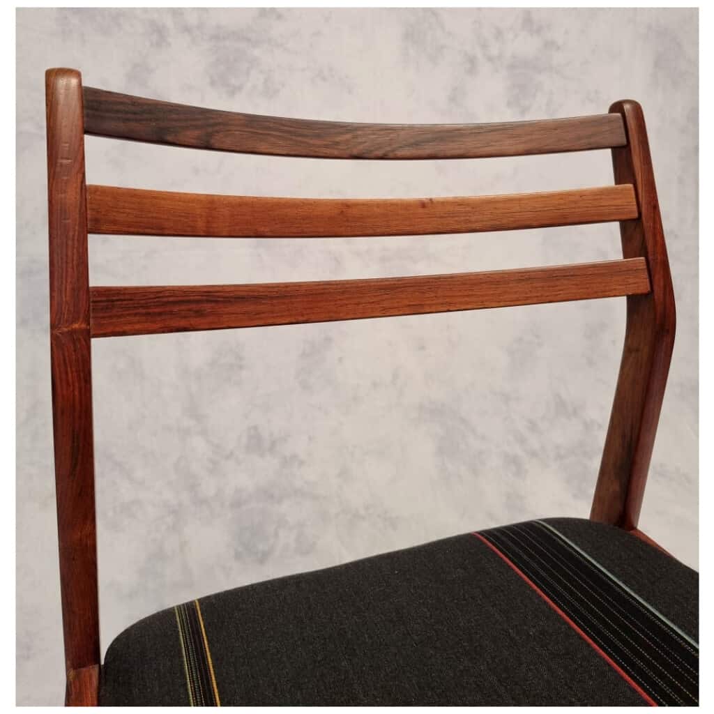 Suite de 4 Chaises de Vestervig Eriksen pour  Brdr. Tromborg – Palissandre – Ca 1960 12