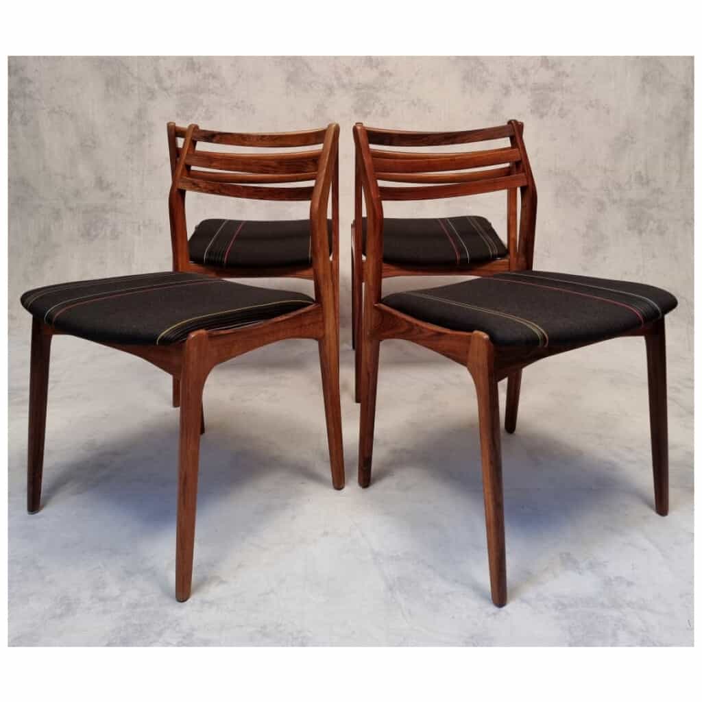 Suite de 4 Chaises de Vestervig Eriksen pour  Brdr. Tromborg – Palissandre – Ca 1960 5