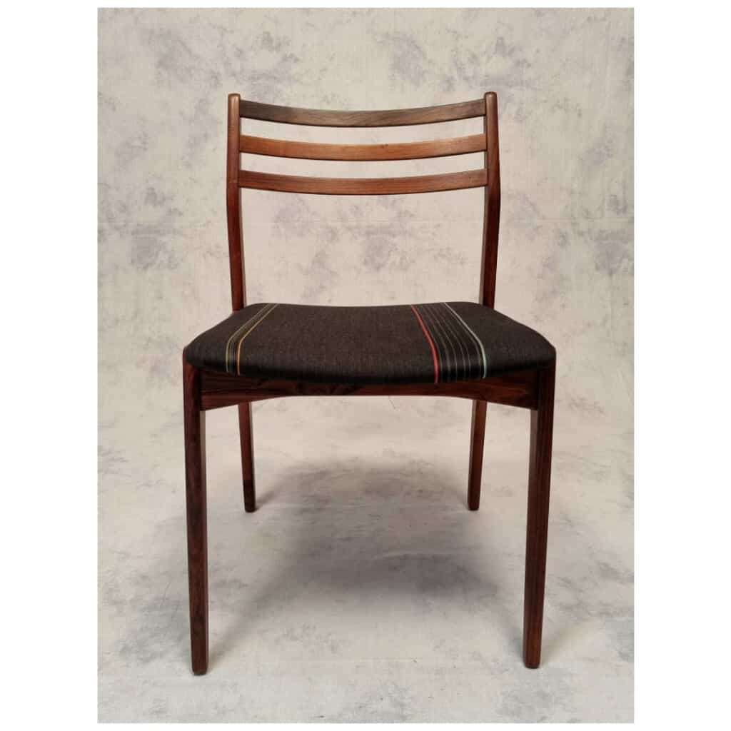 Suite de 4 Chaises de Vestervig Eriksen pour  Brdr. Tromborg – Palissandre – Ca 1960 7