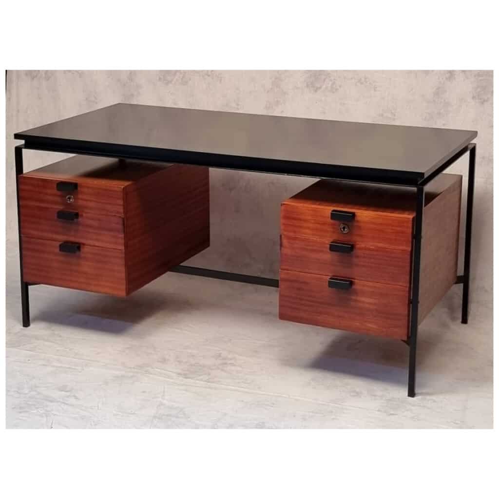Bureau CM 172 – Pierre Paulin Edition Thonet – Acajou & Métal – Ca 1955-57 4