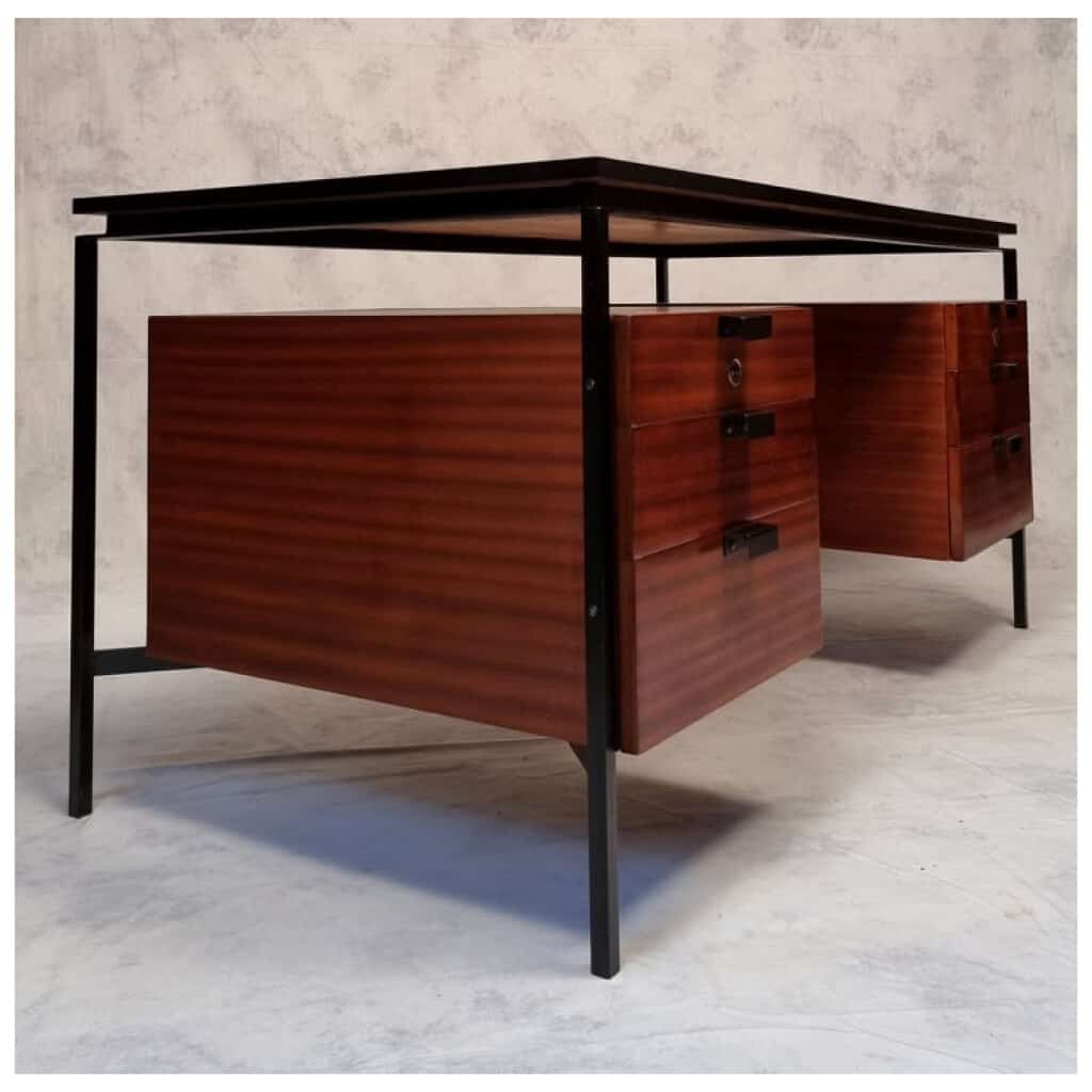 Bureau CM 172 – Pierre Paulin Edition Thonet – Acajou & Métal – Ca 1955-57 6