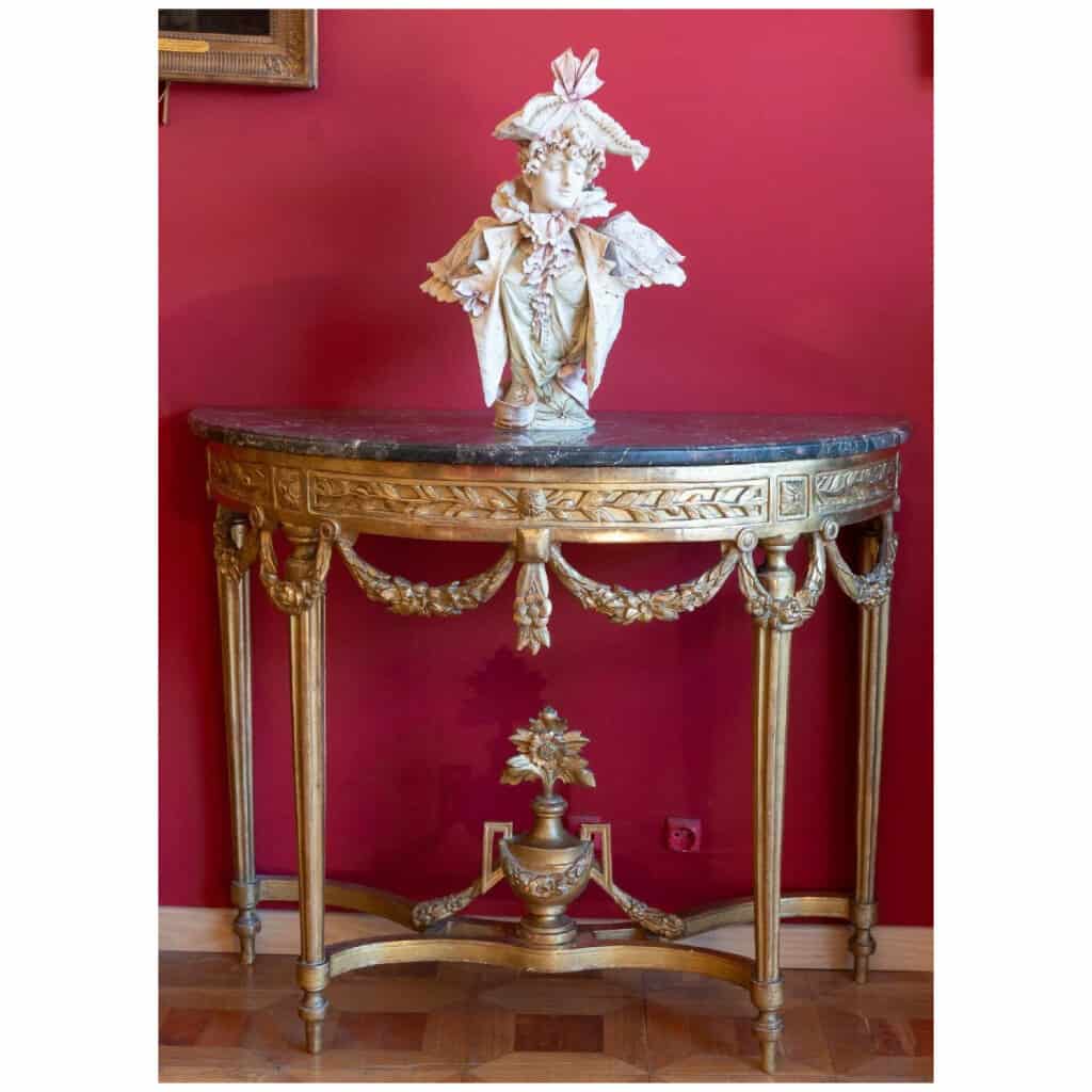 Console Louis XVI en bois doré XVIIIe siècle 4