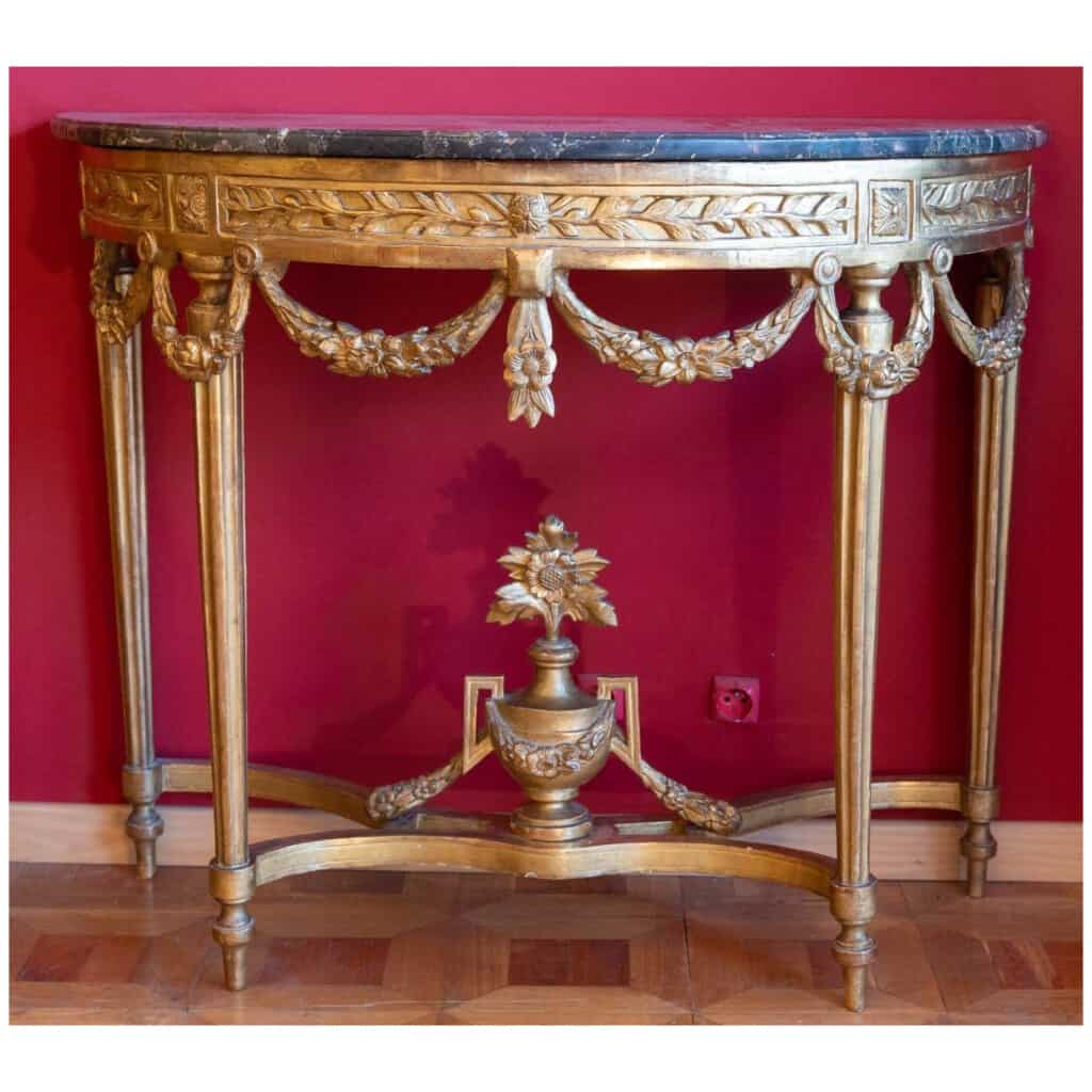 Console Louis XVI en bois doré XVIIIe siècle 9