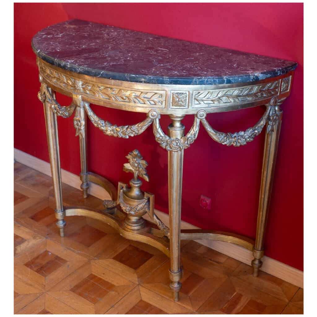 Console Louis XVI en bois doré XVIIIe siècle 8