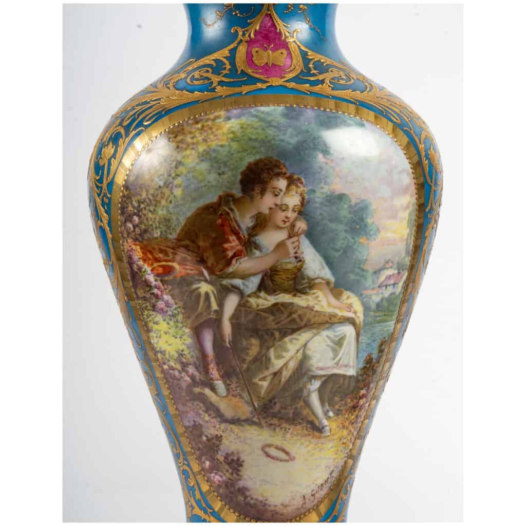 Paire de Vases bleu céleste St. Sèvres XIXème 5