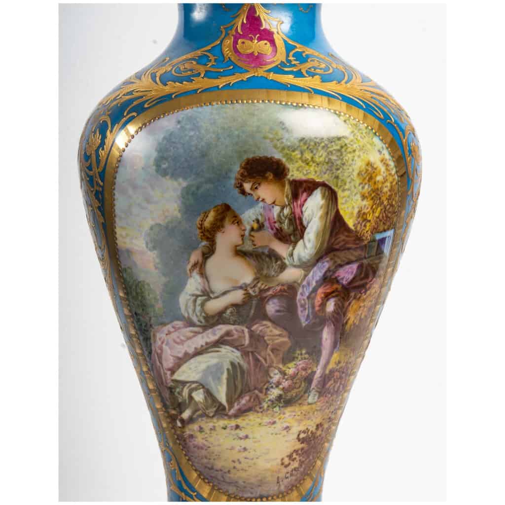 Paire de Vases bleu céleste St. Sèvres XIXème 6