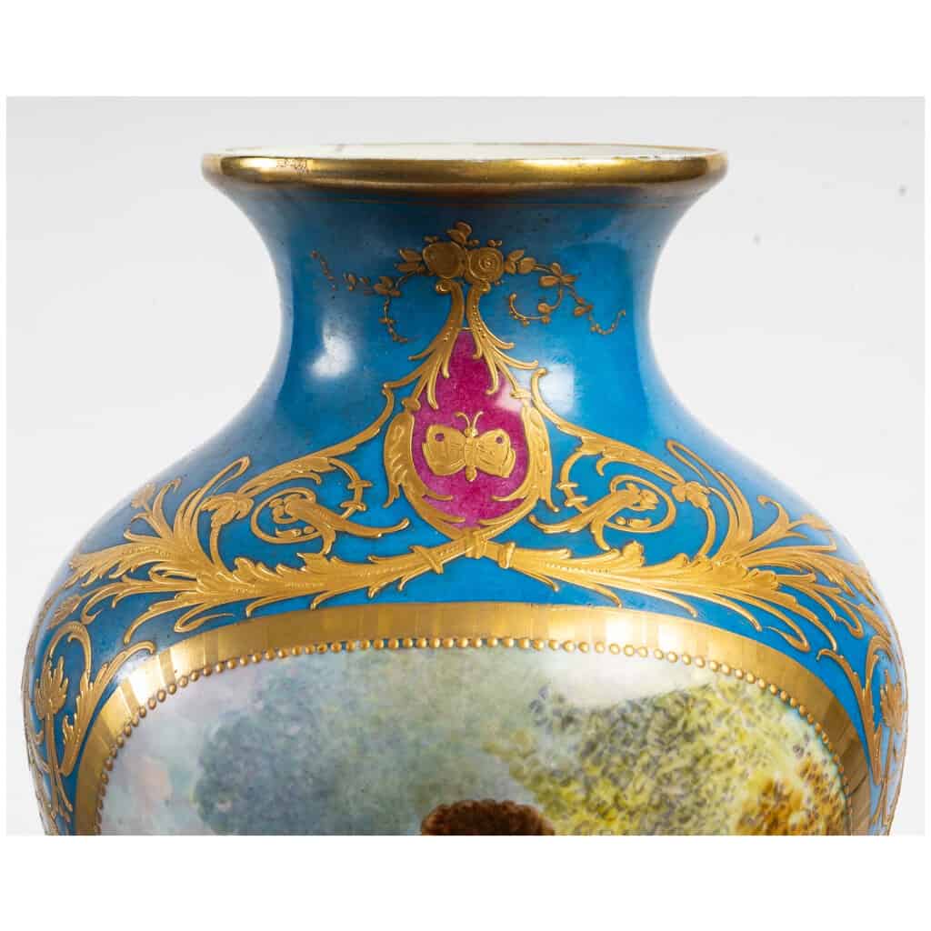Paire de Vases bleu céleste St. Sèvres XIXème 8