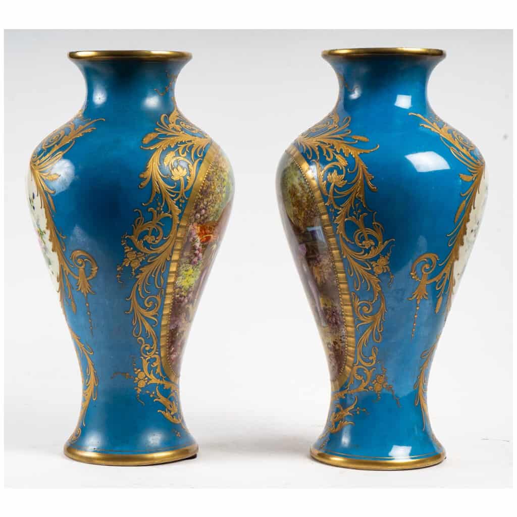 Paire de Vases bleu céleste St. Sèvres XIXème 7