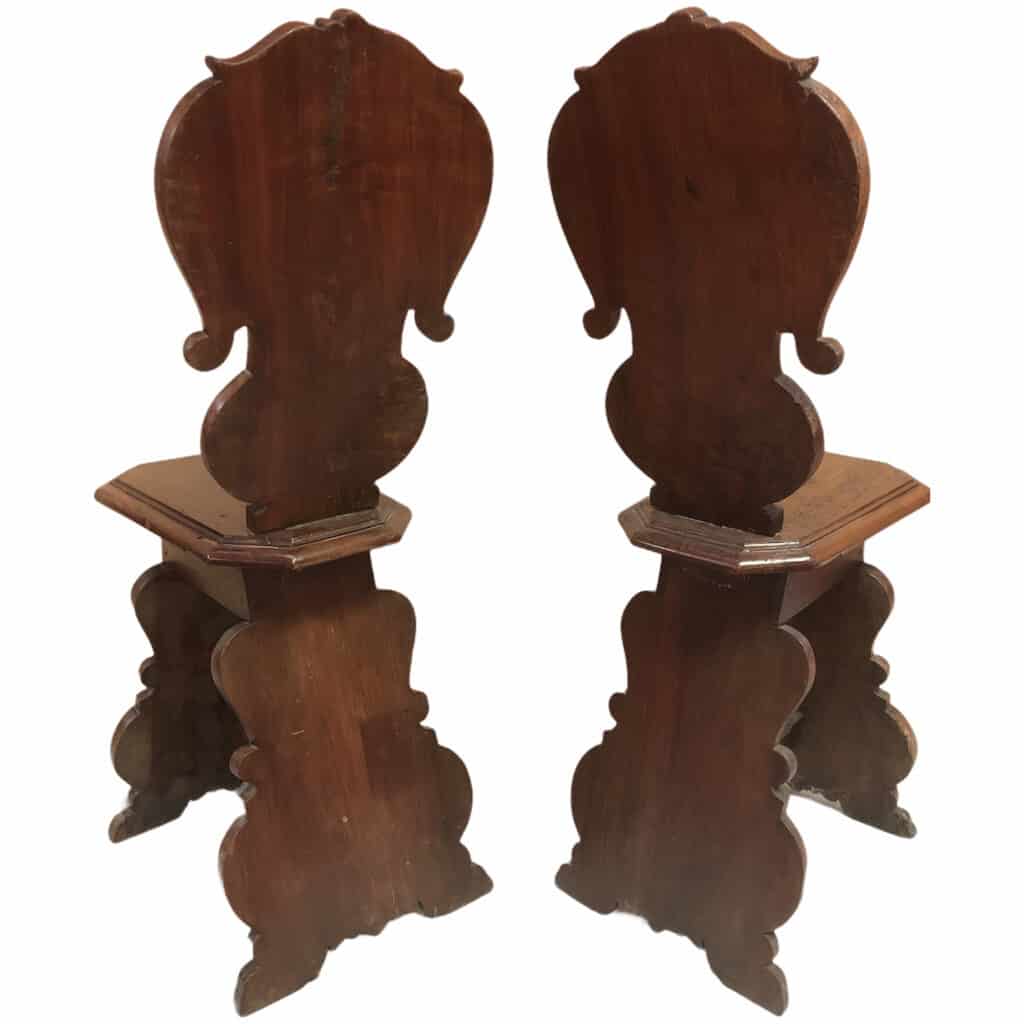 Pair of stools (possibility of 4) in carved wood in the style of the Renaissance 4