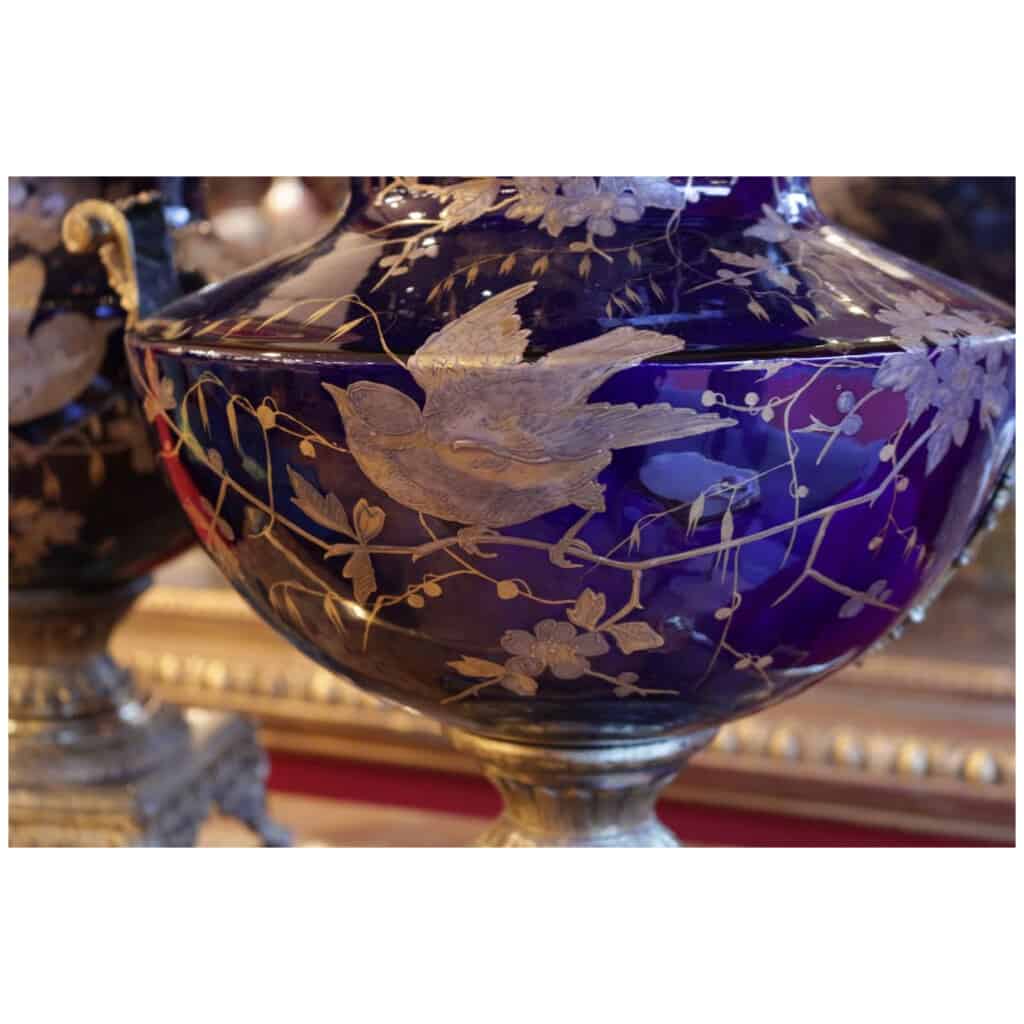 Pair of Sèvres blue basins XIXth 8