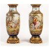 Paire de Vases Bleu de Sèvres » décor à la Wateau «  19