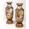 Paire de Vases Bleu de Sèvres » décor à la Wateau «  20