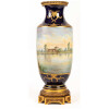 Paire de Vases Bleu de Sèvres » décor à la Wateau «  30