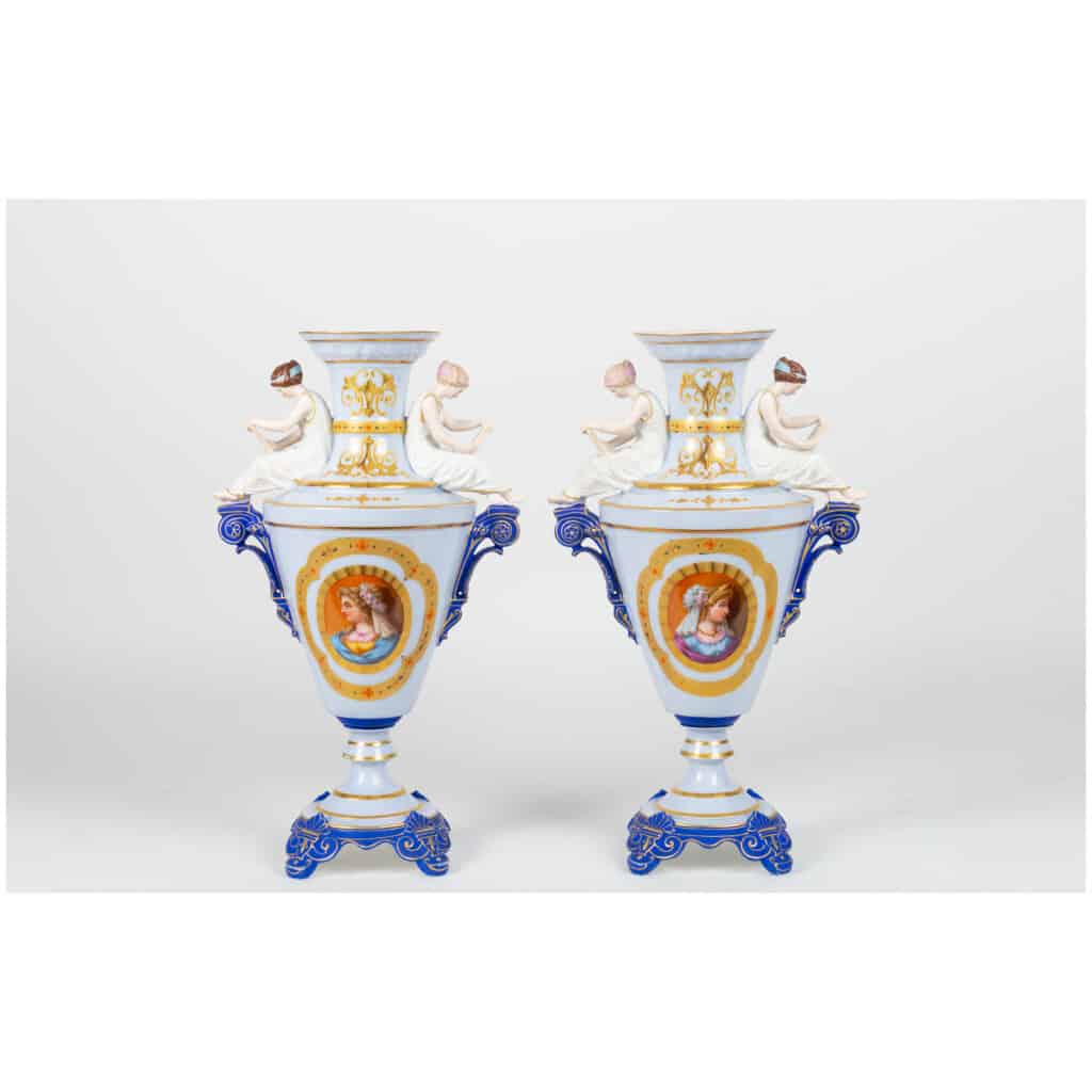 Pair of Vases »The Reading» GIBUS Paris 1870 3