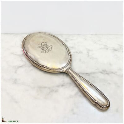 High silver hand face mirror. 28 cm, (Deb XXth) 3