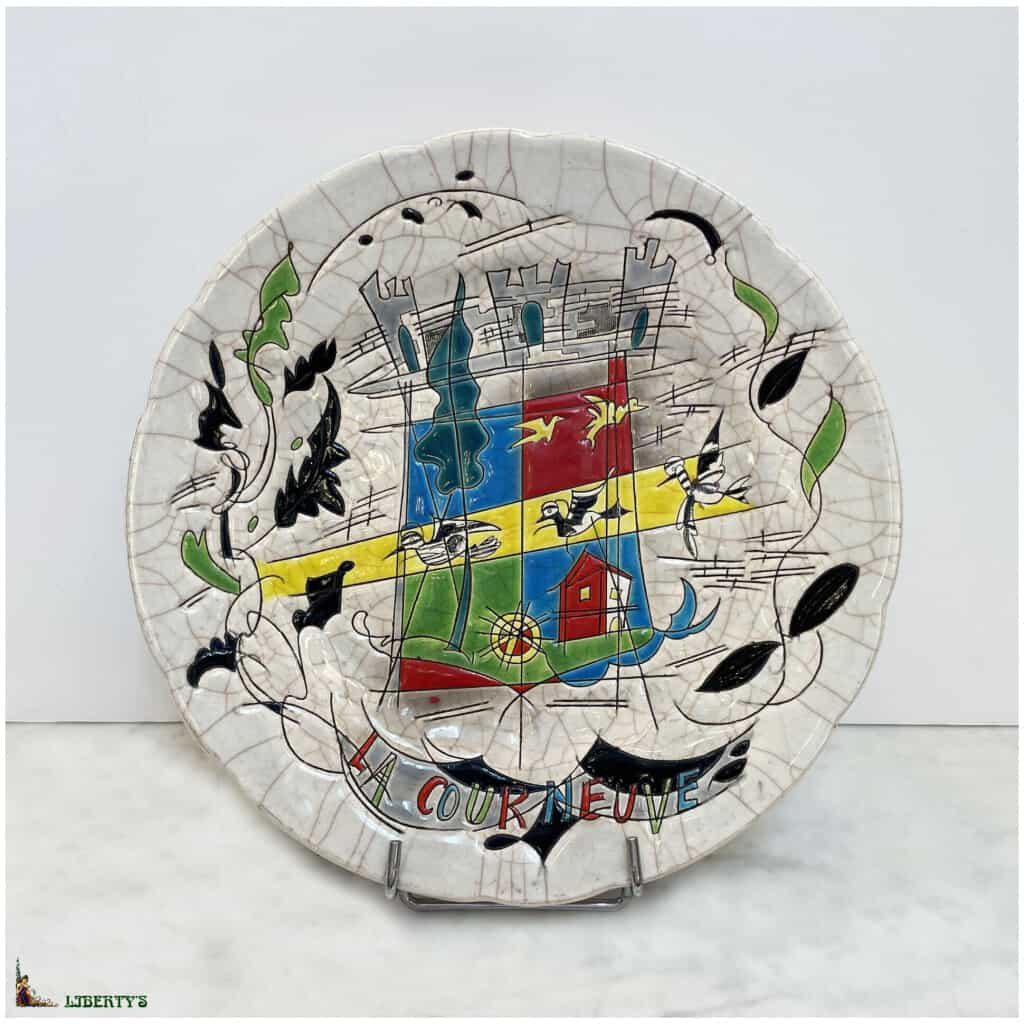 Emaux de Longwy "La Courneuve" plate, diam. 25.5 cm (1960-1970) 3