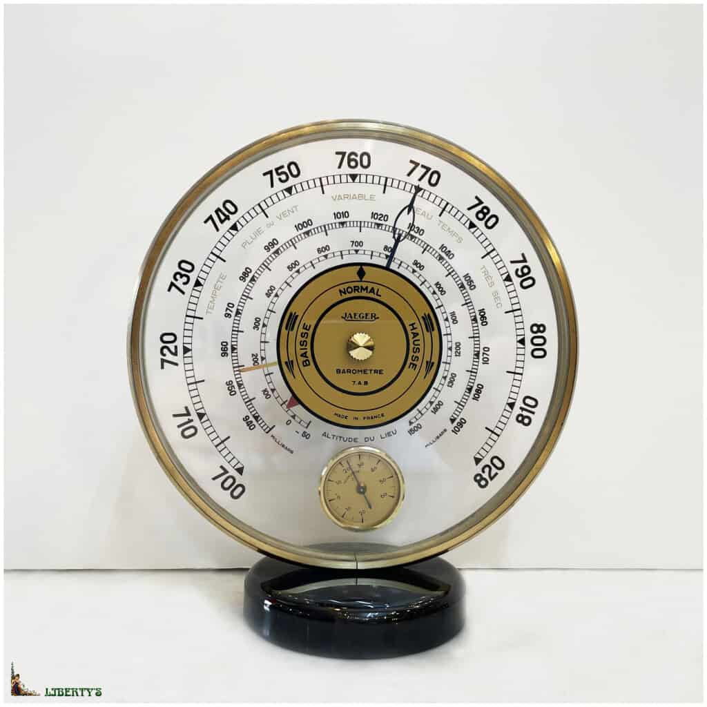 Baromètre et thermomètre de Jaeger, haut. 18 cm (Mi XXe) 3