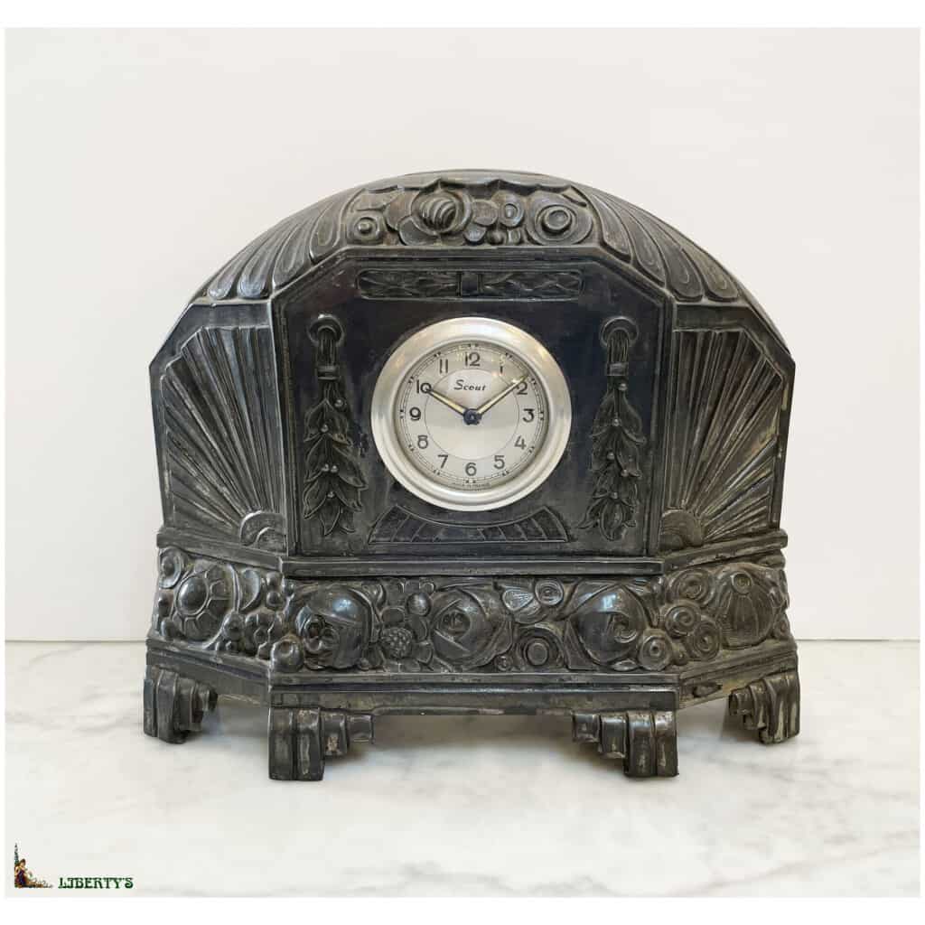 Scout regulator Art-Deco clock, width. 23 cm, Deb XXth 3