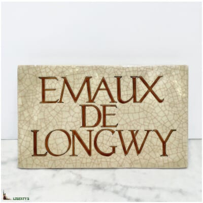 Emaux de Longwy boutique plaque, width. 20.5 cm, (1970-1980) 3