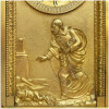 Pendule borne bronze doré au mercure, sujet « Saint Vincent de Paul », mouvement avec suspension à fil de soie, haut. 41 cm (Deb. XIXe) 6