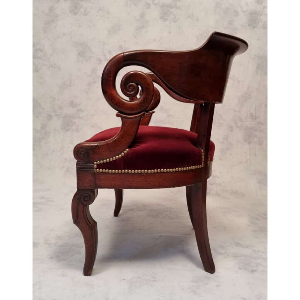 Office Chair Restoration Period - Mahogany From Cuba - 19th 5