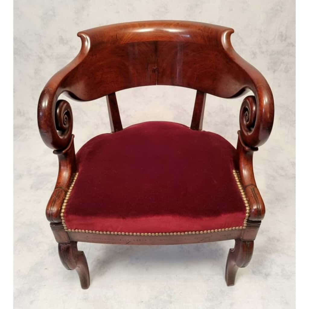 Office Chair Restoration Period - Mahogany From Cuba - 19th 8