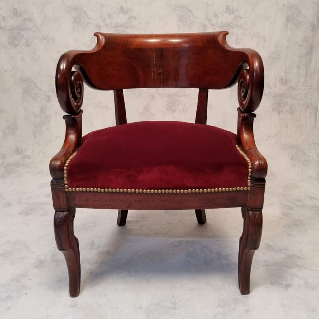 Office Chair Restoration Period - Mahogany From Cuba - 19th 4