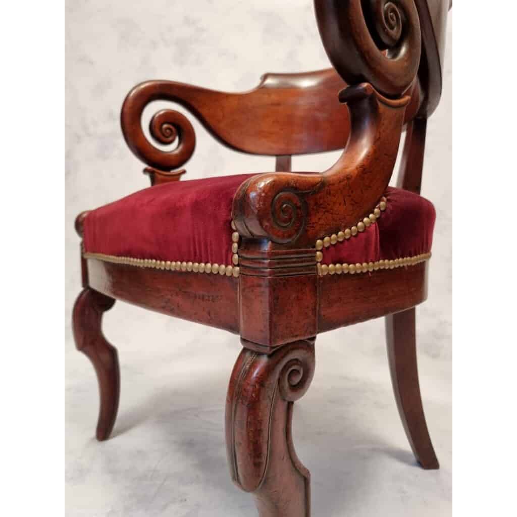 Office Chair Restoration Period - Mahogany From Cuba - 19th 9