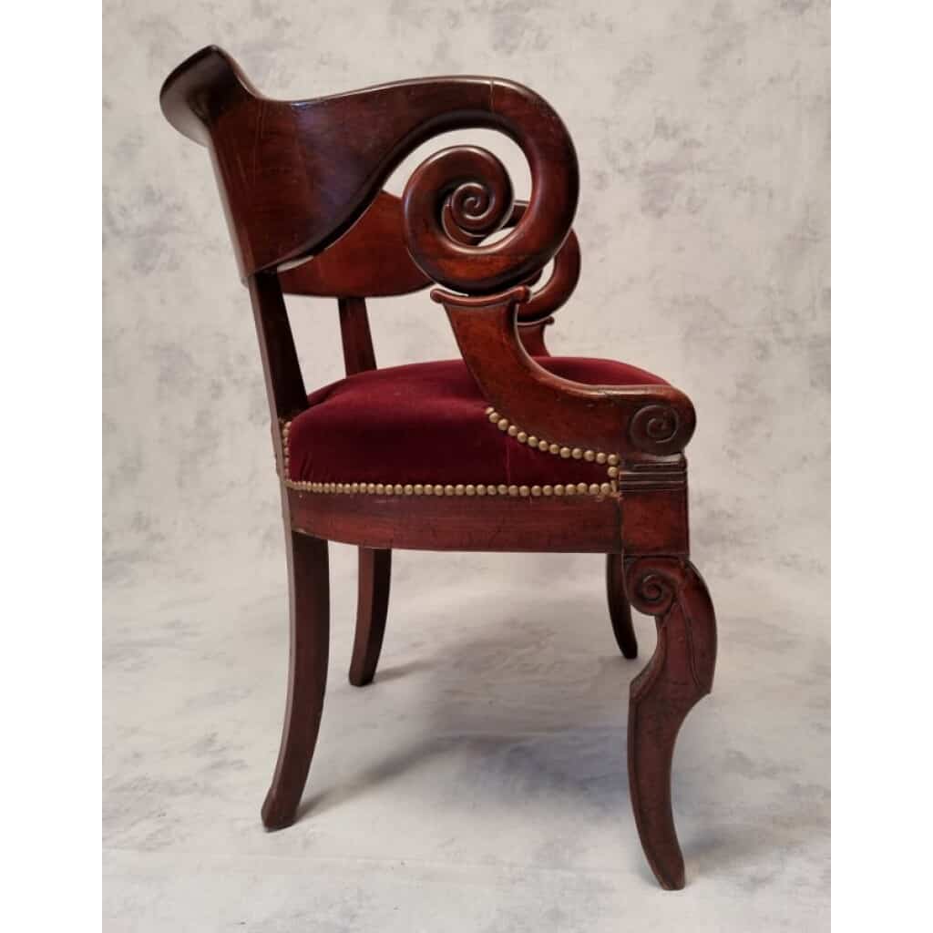 Office Chair Restoration Period - Mahogany From Cuba - 19th 7