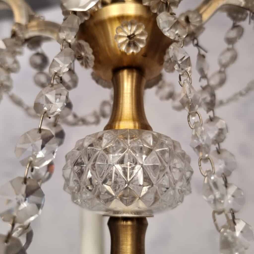 Lustre Corbeille Swarovski – 15 Bras de lumière – Bronze & Cristal – 20ème 12