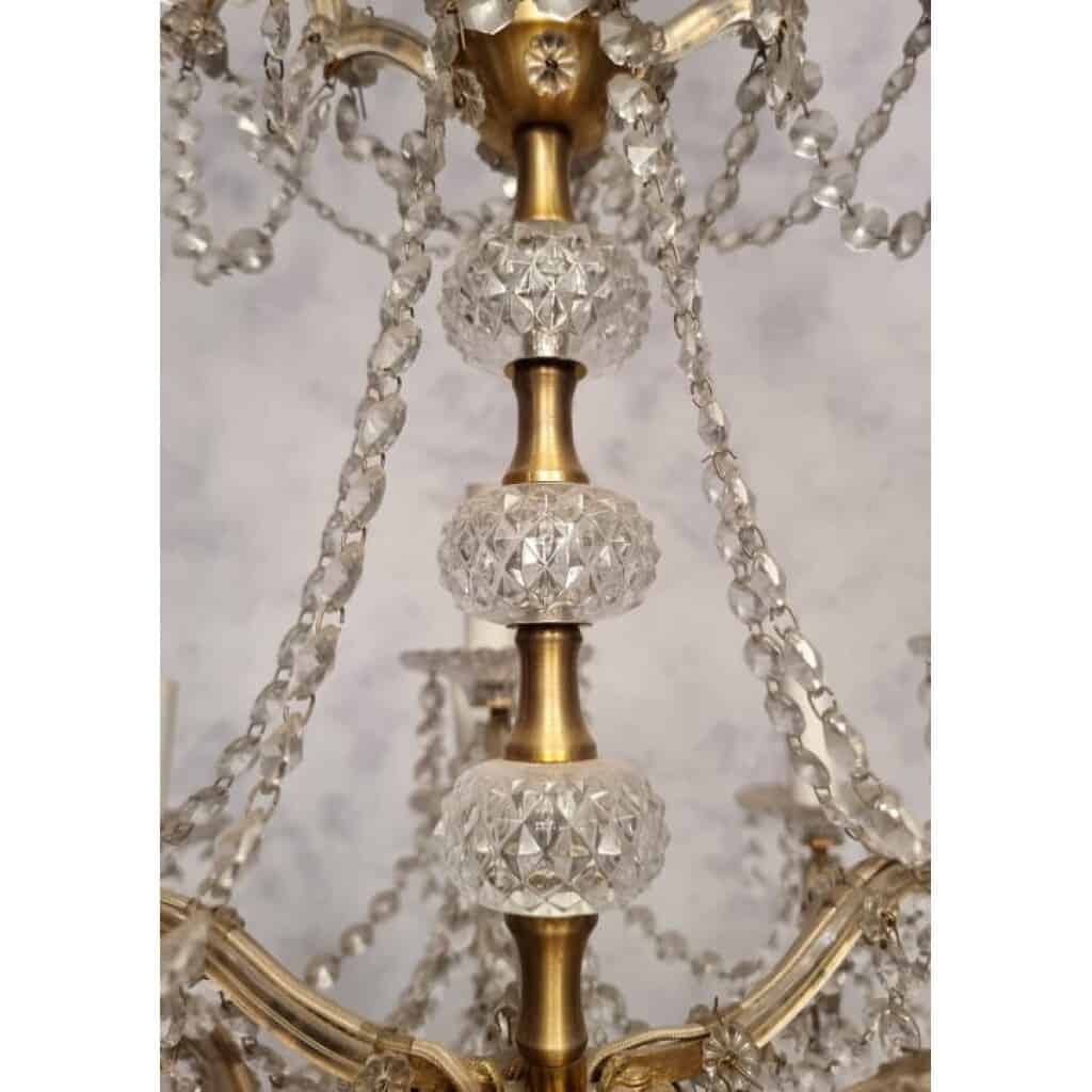 Swarovski Basket Chandelier - 15 Arms of light - Bronze & Crystal - 20th 11