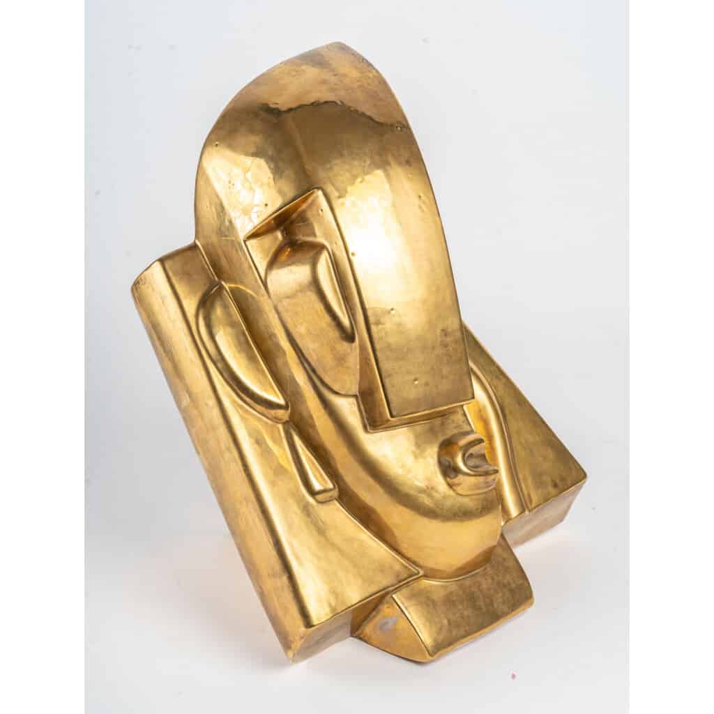 Tête en céramique dorée d’après Joseph CSAKY ( 1888- 1971 ) 4