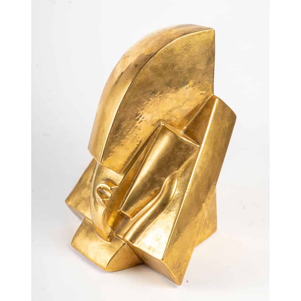 Tête en céramique dorée d’après Joseph CSAKY ( 1888- 1971 ) 5