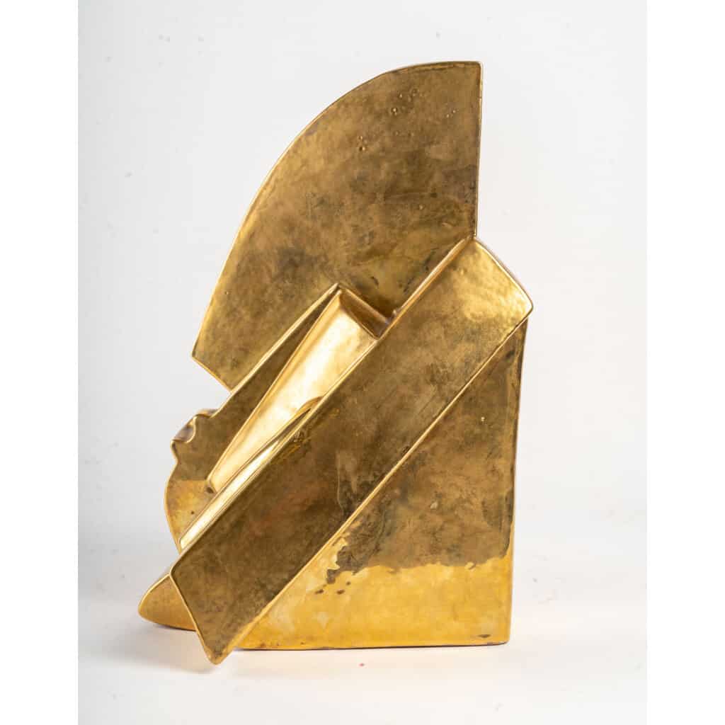 Tête en céramique dorée d’après Joseph CSAKY ( 1888- 1971 ) 6
