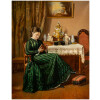 Pierre Emile Bernede (1830/1900 )  » Jeune fille à la lecture  » 1880 10