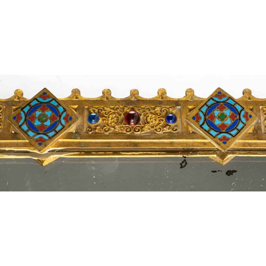 Miroir en bronze doré Style Byzantin ( 1850 ) émaillé 5