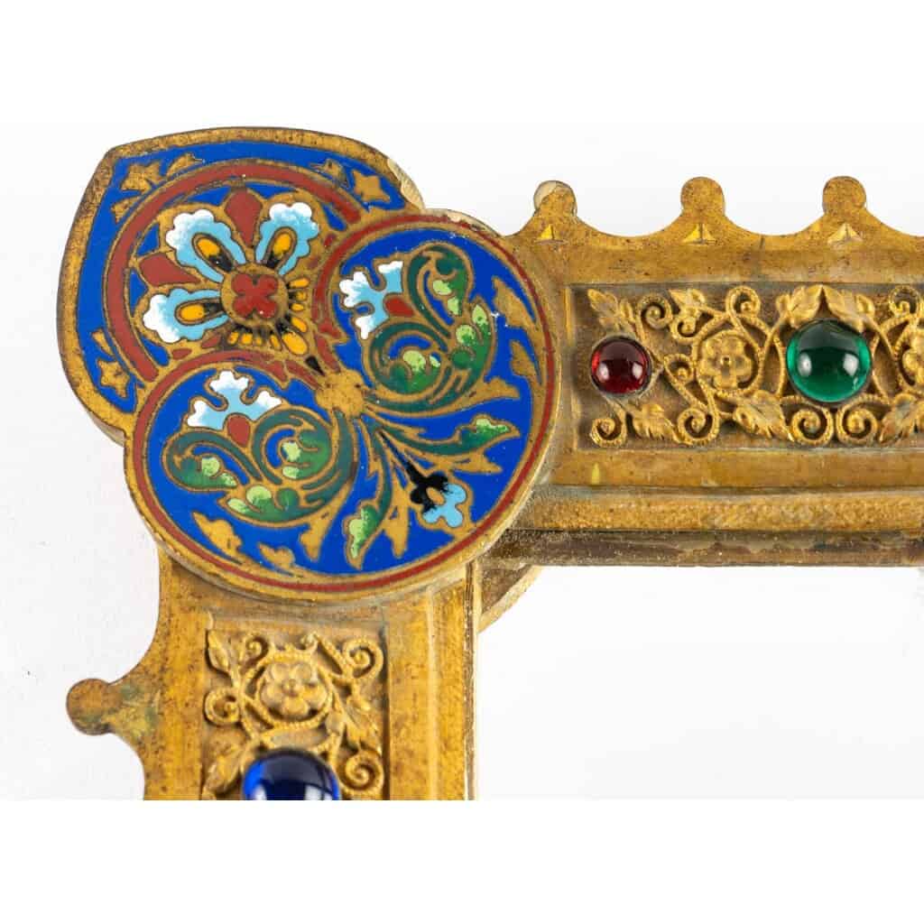 Byzantine Style (1850) gilt bronze mirror enamelled 6