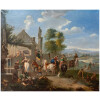 Scène de Fête au village « tableau Flamand XIXème «  10