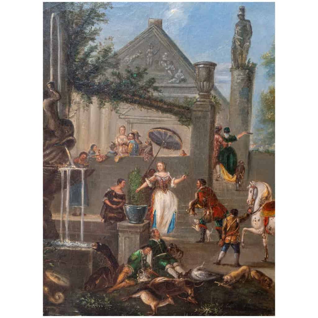 Festival scene in the village "Flemish painting XIXth '6