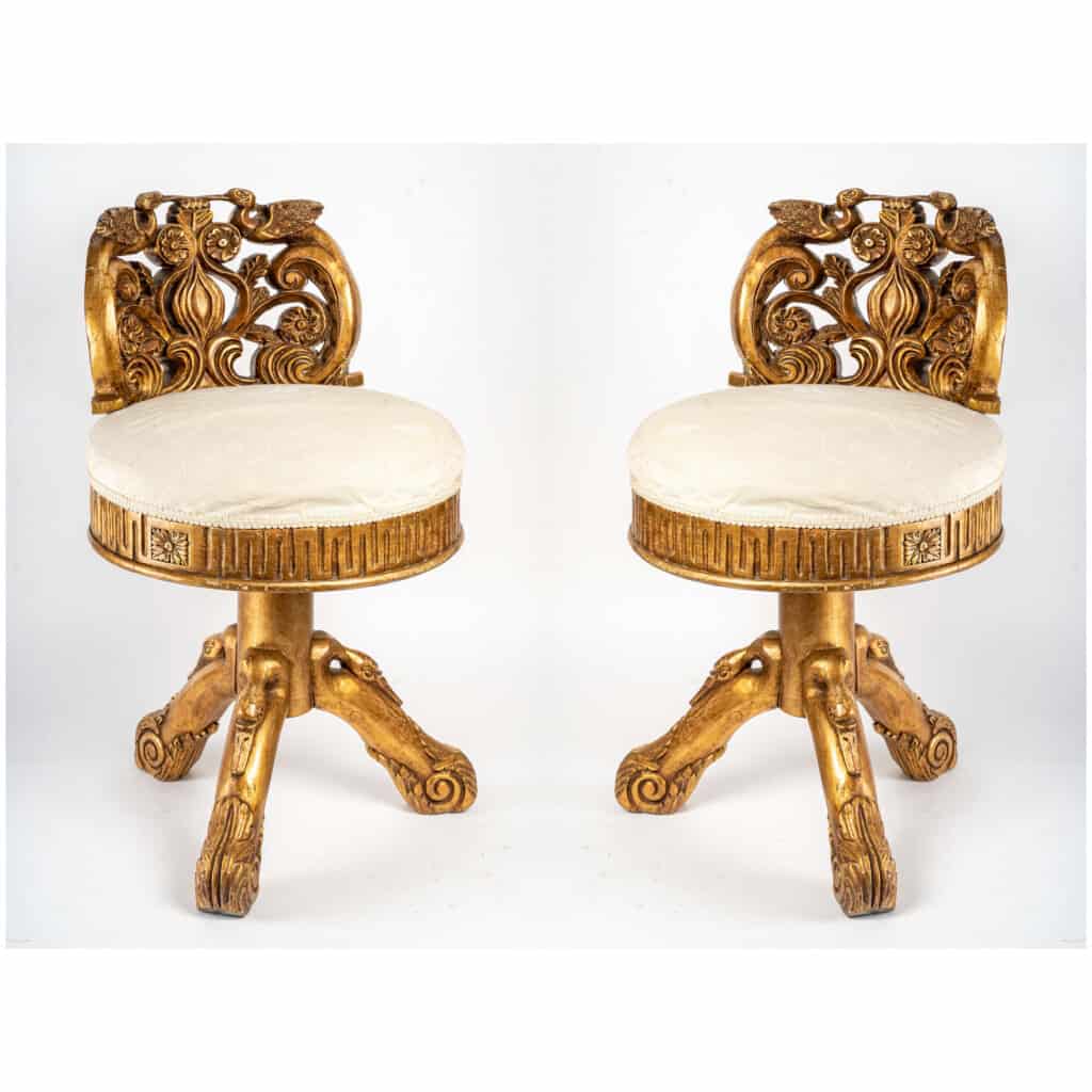Paire de chaises de musicien ( début XXème ) 3