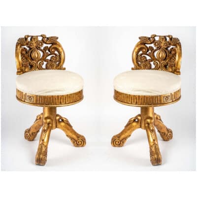 Paire de chaises de musicien ( début XXème )