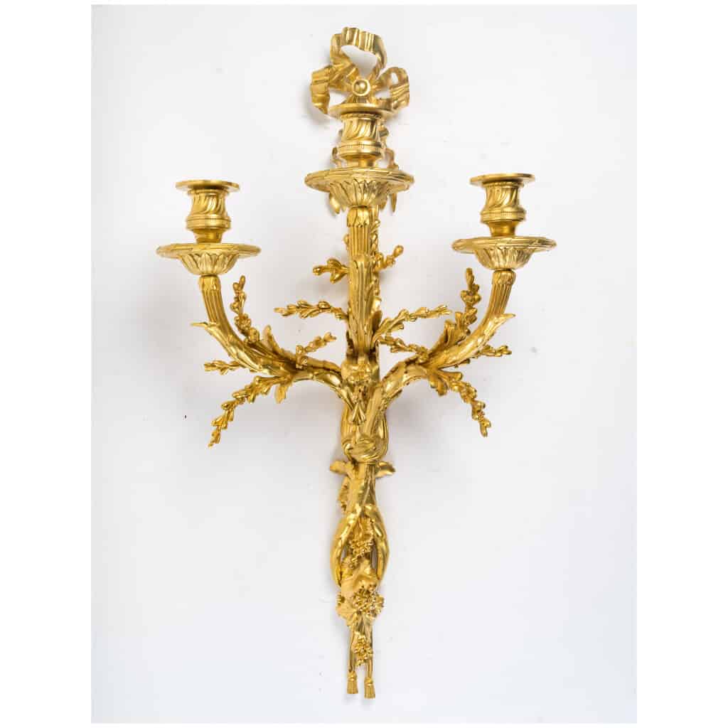 Pair of Louis style sconces XVI dated 1881. 4