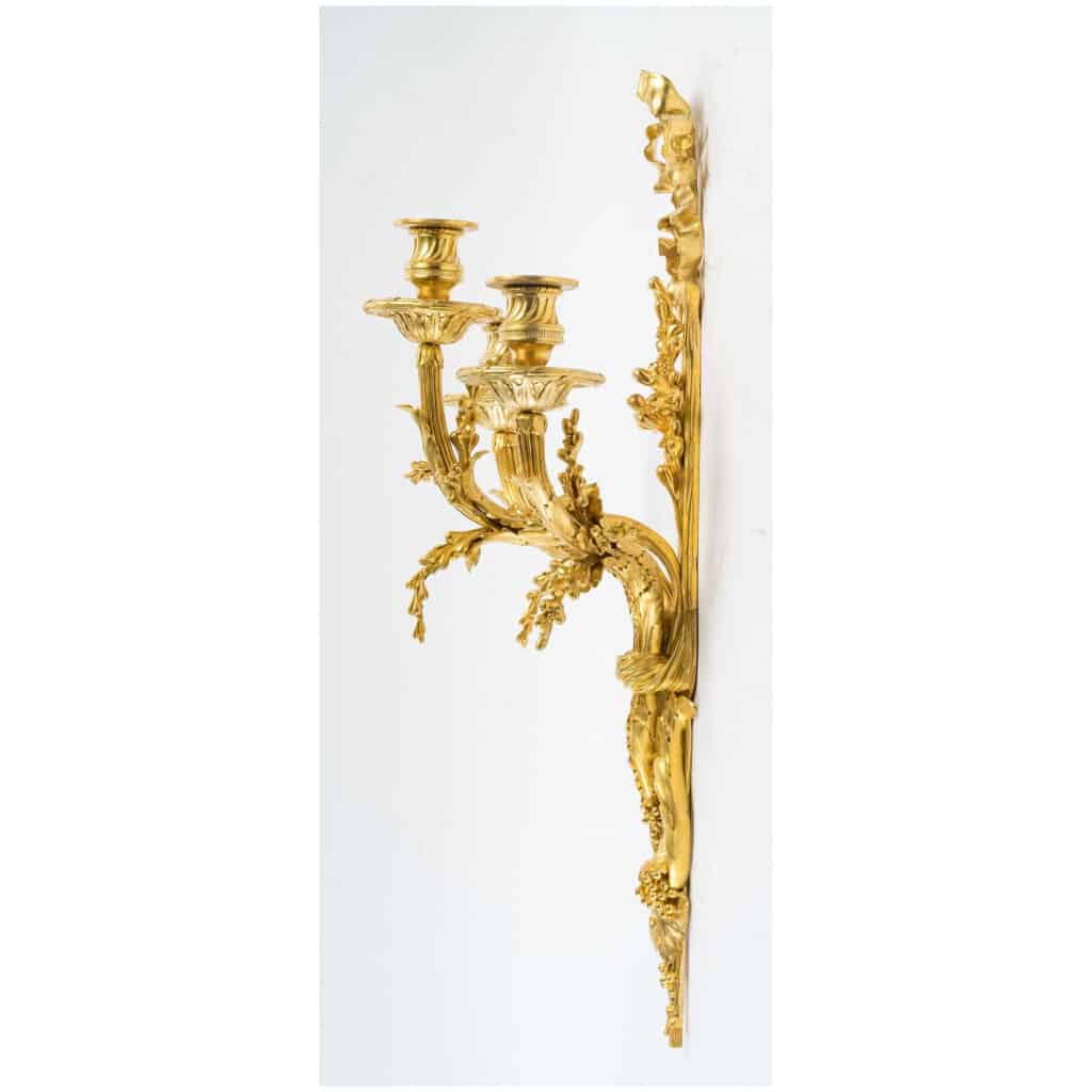 Pair of Louis style sconces XVI dated 1881. 10