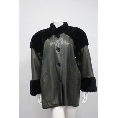 Yves Saint Laurent leather and fur coat VENDU SOLD