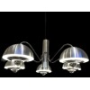 CHANDELIER 1970s in matt and shiny chrome 5 lights 14