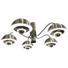 CHANDELIER 1970s in matt and shiny chrome 5 lights 11